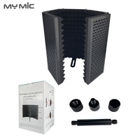 Blusis04 — écran isolant pour micro, panneaux métalliques de haute qualité, 5 panneaux métalliques, mousse absorbante pour l'enregistrement en studio