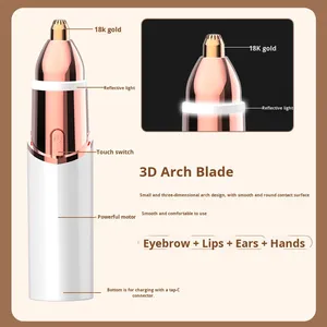 Customize 2 in 1 Facial <strong>Hair</strong> <strong>Remover</strong> for Women Painless <strong>Face</strong> Shaver Electric <strong>Hair</strong> Removal Device for <strong>Face</strong> Lips with Light - Product Image 3