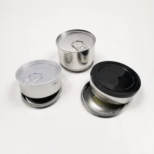 100ml pressioná-lo em latas de atum auto selo latas com tampas pretas a granel pequeno anel de lata puxar latas 66*40mm