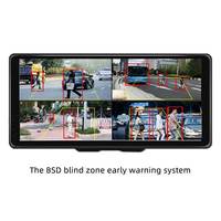 10.36 pouces 4 écran partagé Smart Blind Spot Radar BSD alarme camion Bus voiture DVR enregistreur moniteur sans fil Carplay Android Auto
