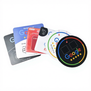 Etiqueta NFC acrílica para mesa de 120x120 mm. Toque para escanear el código QR para realizar pedidos, menú, tarjeta de reseñas de Google. - Product Image 1