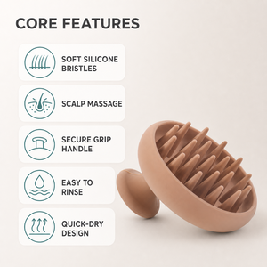 Wholesale Silicone <b>Scalp</b> Massager Shampoo <b>Brush</b> Soft Bristle Hair Washing Scrubber Comb with Ergonomic Handle for <b>Scalp</b> Care - Product Image 3