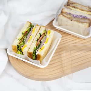 Boîte d'emballage pour sandwichs, boîte jetable transparente pour pains <span class=keywords><strong>de</strong></span> <span class=keywords><strong>viande</strong></span>, pains grillés, pains roulés, boîte d'emballage pour pâtisseries et desserts - Product Image 1
