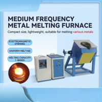 Horno de Fusión de Metales Pequeño por Inducción de Frecuencia Media para Oro, Plata, Cobre y Acero, 380V, Capacidad de 30kg/10kg