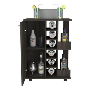 DB Carbon Espresso Finish Carro de almacenamiento de cuatro ruedas Bar Wells Design - Product Image 3