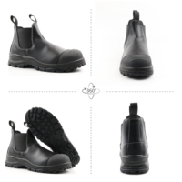 Sepatu Keselamatan Kerja Anti Selip dengan Pelindung Baja untuk Pria EN ISO 20345, Ringan, Sepatu Industri Kulit