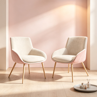 Fauteuil de loisirs coloré avec accoudoirs intégrés courbés, pieds en bois, revêtement en tissu personnalisé, fauteuil lounge moderne pour hôtel, école, salle à manger