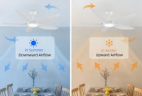 Ventilateur de plafond LED 52 pouces avec lumière, moteur DC, télécommande, décoration moderne pour la maison, ventilateur lustre