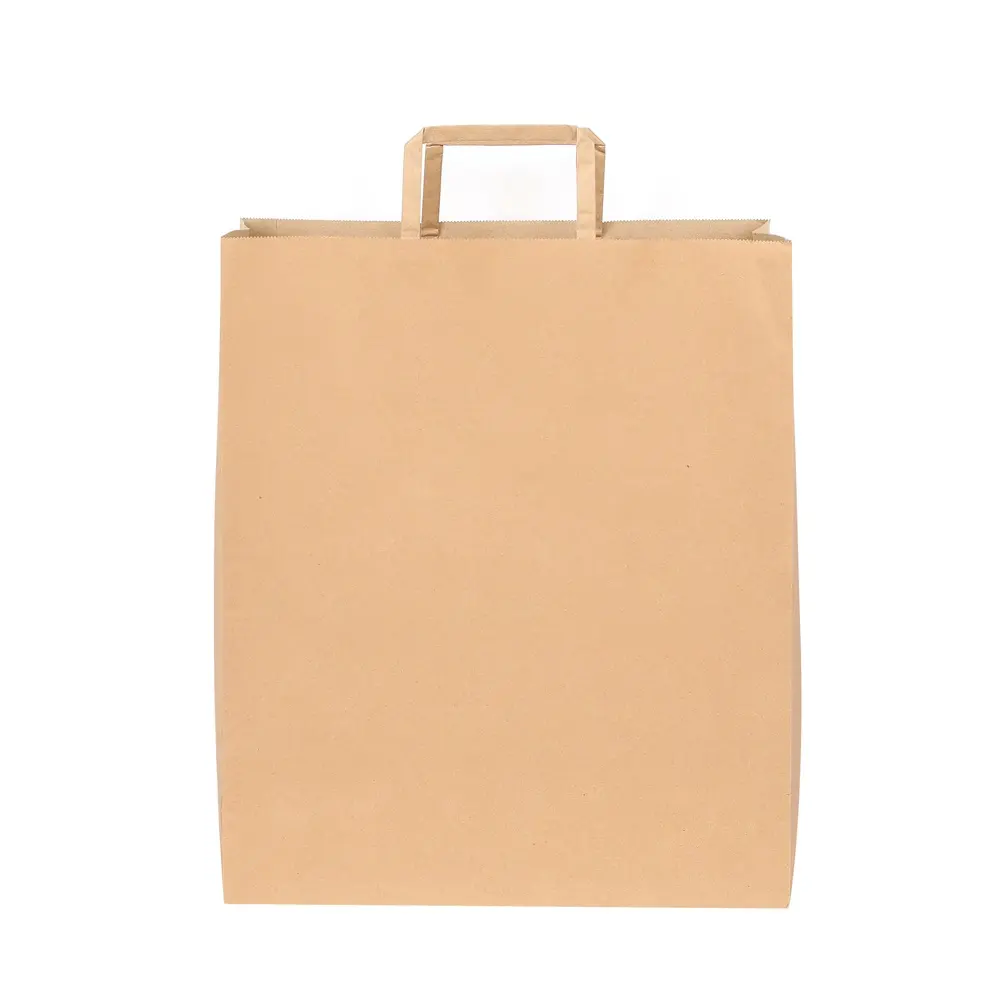 Great Value Durable Machine Manufactured Paper Bags Brown Kraft Food Packaging Paper Bag With Window For Catering Packaging