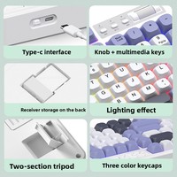 Clavier de jeu filaire USB 98 touches avec LED mixtes, ODM/OEM d'usine, en stock, Type-C, clavier de jeu filaire USB 98 touches détachable avec bouton