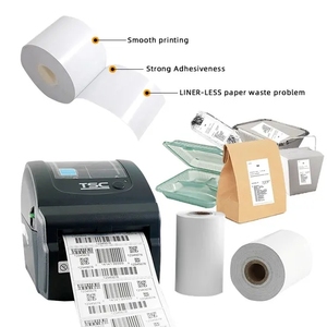 Papier thermique pour caisse enregistreuse 80x60mm blanc monocouche lisse impression numérique forte adhérence sans doublure pour terminal de point de vente - Product Image 1