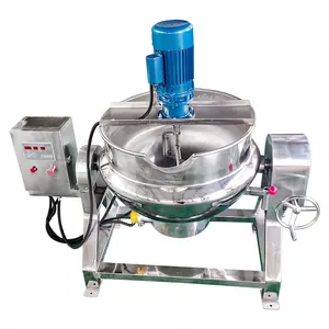 Food Cooker Steam/Gas/Electric Tiltable Jacket Kettle With Agitator Meat Fruit Jam Cooking Mixer Pot Equipment