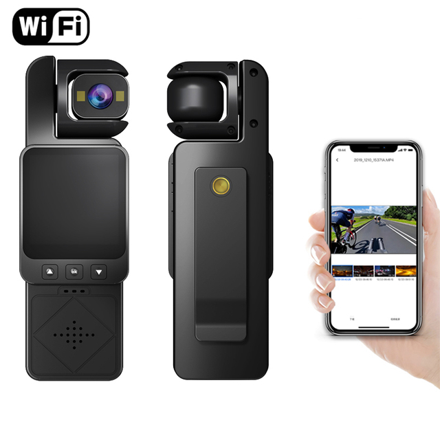 DV02 WIFI Mini Clip-on 1080P Body Worn Camera 360 Adjustment Night Vision MicroSD 1.5" Display Portable Sport Action Camera