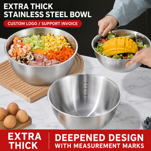 Stainless Steel Mixing Bowl 19cm Diameter 20cm Outer 9.5cm Base 7.3cm Height Dishwasher Safe Minimalist Design - Product Image 3