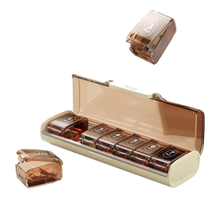 MEMOSAN BS1386J Organisateur de pilules hebdomadaire grande capacité 7 jours, distributeur de médicaments portable à 7 compartiments, logo scellé, anti-lumière - Product Image 1