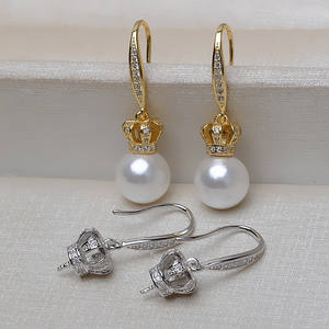 Boucles d'oreilles pour femme en argent S925 faites à la main, style européen et américain, version coréenne, accessoire DIY, 7-13 perles, modèle Wenchi - Product Image 1