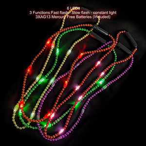 Collar de Cuentas LED Naranja Neón Intermitente de Material PS, Económico y Divertido, Ideal para Regalos Festivos y Eventos - Product Image 5