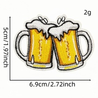 Parche bordado personalizado de cerveza artesanal al por mayor, insignia para taza, aplique termoadhesivo para botella de alcohol Oktoberfest, para chaquetas de bar, ropa y manualidades DIY