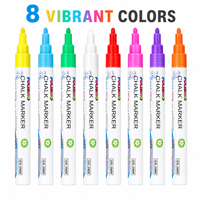 Marqueur à craie liquide certifié à pointe ronde fine de 3 mm, faible odeur, effaçable à l'eau, 8 couleurs, pour marquage - Prix usine