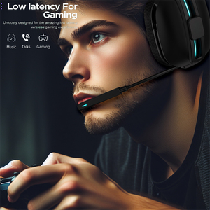 Rambotech 2025 3-Mode Gaming Headphones: 2.4G+ Bluetooth+ Wired, <b>Microphone</b>, Comfort Earcups With LED Light GM920 Gaming Headpho - Product Image 6