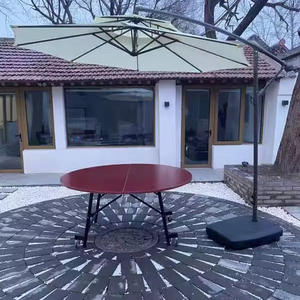 Parasol de terrasse moderne pliable et étanche de 300 cm avec panneau solaire et lumières LED intégrées, idéal pour hôtels, parcs et mobilier extérieur - Product Image 4