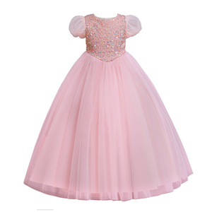 Robe de princesse pour filles Baihui, robe de bal en tulle bleu pour anniversaire ou spectacle - Product Image 5