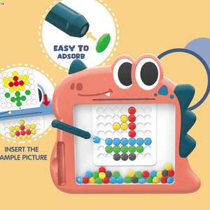 เครื่องเขียนปากกาลูกปัดกระดานวาดภาพแม่เหล็กไดโนเสาร์ลายจุดสำหรับเด็กกระดานแม่เหล็กเพื่อการศึกษาของเล่นวาดภาพลายเส้นลายเส้น - Product Image 2