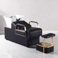 Lit de shampoing de massage thaïlandais de luxe moderne Chaise de salon de coiffure avec repose-pieds