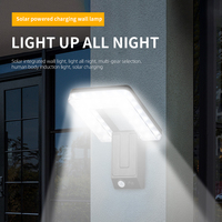 Foco Solar Plegable para Jardín con Sensor de Movimiento PIR, Estaca para Suelo, Paisajismo, Camino Exterior, Patio, Montaje en Pared