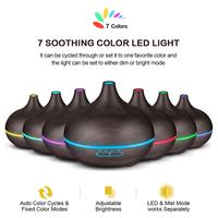 Design classique 500ml 7 couleurs lumière maison Grain de bois diffuseur d'arôme électronique intelligent humidificateur d'air de bureau avec télécommande