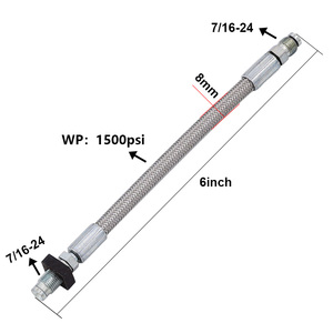 Tuyau tressé <span class=keywords><strong>Tippmann</strong></span> pour ligne de gaz, 6 pouces, argent, durable, 1500 PSI - Product Image 5
