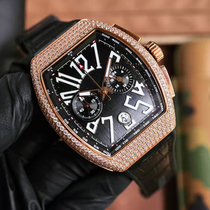 Boutique Quality High-End Precision Waterproof Date Luminous Male Full Diamond Rose Gold Black <b>Automatic</b> Mechanical Timepiece - Product Image 2