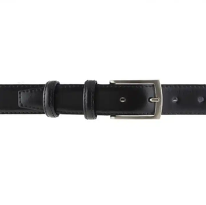 Cinture di jeans nere classiche fatte a mano in italia in pelle originale da uomo di lusso con fibbia in argento - Product Image 3