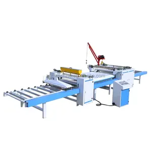 Full automatic sheet & roller PVC film sticking and laminating machine on MDF WPC /PVC flat panel surface 1220*2440