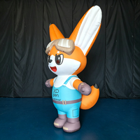 Costume gonflable interactif de renard en Oxford personnalisé Longgang, mascotte de dessin animé technologique pour événements publicitaires d'entreprise