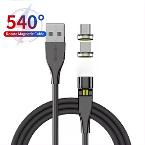 Gốc 5A 360 ba-trong-một USB C Tự quanh co nam châm Cáp dữ liệu 540 độ 3 trong 1 tự quanh co từ sạc nhanh cáp - Product Image 4