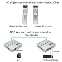 Kit Extensor KVM de Fibra Óptica Xput, Transmisor y Receptor de 20KM sobre Fibra Óptica, Compatible con IP, 4K 60Hz 1080P, IR, RS232 para AV General