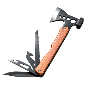 Yocan Multifunctional Folding Hand <b>Axe</b> 13 In 1 With Wooden Handle For Outdoor Camping And <b>Wood</b> Chopping - Product Image 5