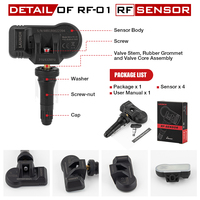 Sistema de Control de Presión de Neumáticos Launch LTR-03 TPMS (315MHz + 433MHz) 4 Piezas Herramienta de Reparación de Neumáticos OBD2 Válvula de Goma