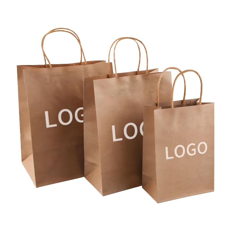 BTO 15*8*21cm 100% reciclable ecológico mango reforzado pequeña bolsa de papel para manualidades de regalo con su propio logotipo