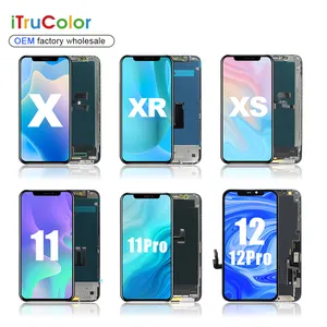 Itrucolor tela de lcd para celular, tela de celular para iphone 6 6s plus 7 7s 8 x xs max xr mini 11 12 pro 13