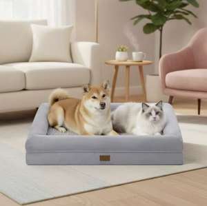 Cama de lujo de diseño moderno para perros, funda lavable ecológica, sofá clásico estilo sólido rectangular XL para decoración del hogar, cartón de espuma para mascotas - Product Image 1