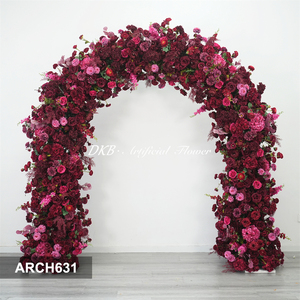 DKB Wholesale Handmade Silk Rose Artificial <b>Flower</b> Arch-Customizable Size & Color Eco-Friendly for Wedding & Party Decorations - Product Image 3