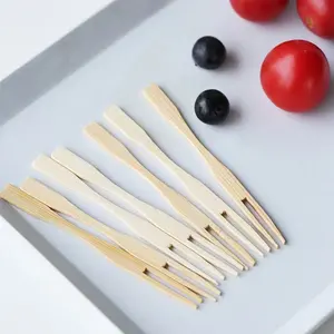 Mini Bamboo Forks Cocktail Forks Appetizer Forks Wooden/Wood Toothpick Kids Safe Small