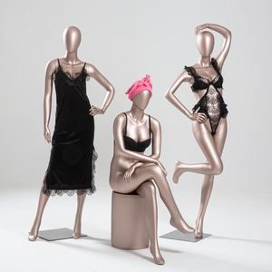 Maniquí de cuerpo completo <span class=keywords><strong>para</strong></span> tienda de ropa interior, expositor de escaparate <span class=keywords><strong>para</strong></span> mujer, color champán, material FRP, maniquí con cabeza de mesa - Product Image 2