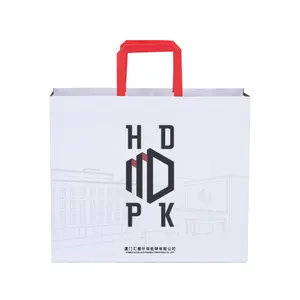 HDPK-LOGO personalizado de La tecnología di, rileva, sacchetto de carta, kraft, bianca