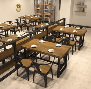Tables et chaises design en bois massif Style industriel Bistrot <span class=keywords><strong>Restaurant</strong></span> <span class=keywords><strong>Barbecue</strong></span> Snacks Restauration Salle à manger commerciale - Product Image 1