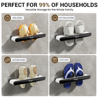 Support mural pliable en ABS pour pantoufles de salle de bain, porte-chaussures et serviettes peu encombrant