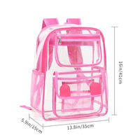 Sac à dos transparent en PVC tendance transfrontalier avec doublure en polyester, imperméable, grande capacité 20-35L, unisexe, pour l'école et les voyages
