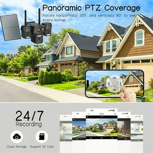 Caméra PTZ solaire 4G à trois objectifs 9MP 2026 avec carte SIM, caméra de surveillance extérieure, suivi humain et alarme vocale - Product Image 2